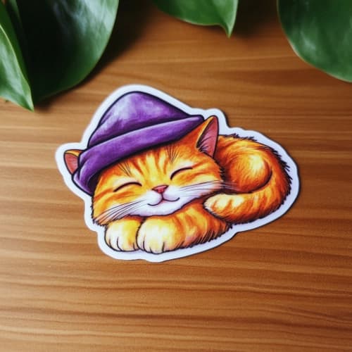 stickers ai sleepy cat